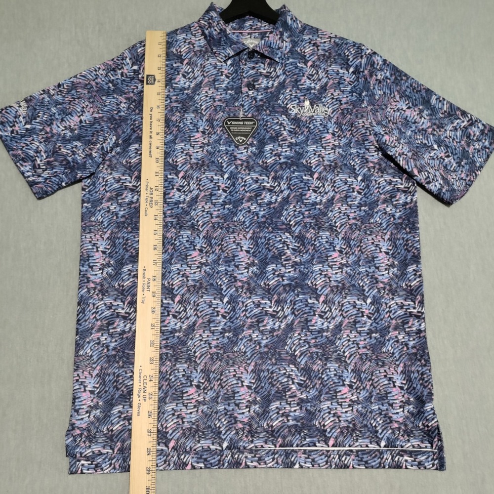 Callaway Swing Tech Golf Polo Shirt Mens Medium Sky Valley Country Club Colorful - Picture 12 of 15
